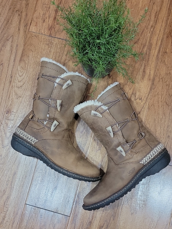UGG Shoes - UGG Brown Kona Mid-Calf Boots with Sheeps Fleece Liner 9